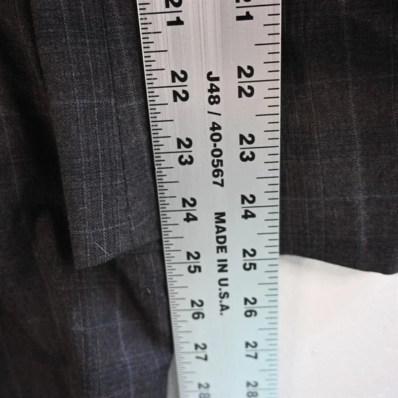 Byron 42R Gray Plaid Dover 100% Wool Mens Blazer Suit Jacket Sport Coat - Picture 9 of 12